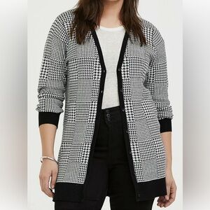 Torrid plaid houndstooth slub cardigan size 2